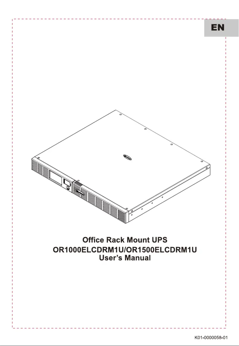 Image de la première page du manuel de l'appareil OR1500ELCDRM1U