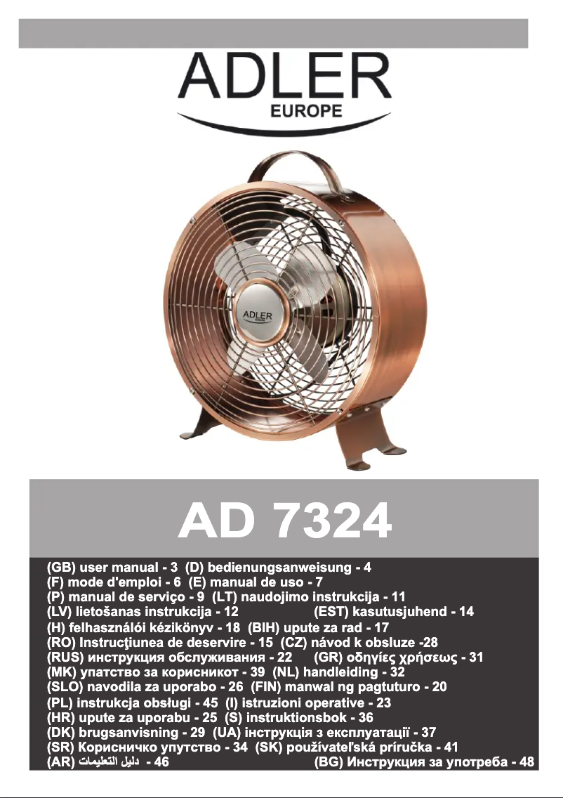 Image de la première page du manuel de l'appareil AD 7324