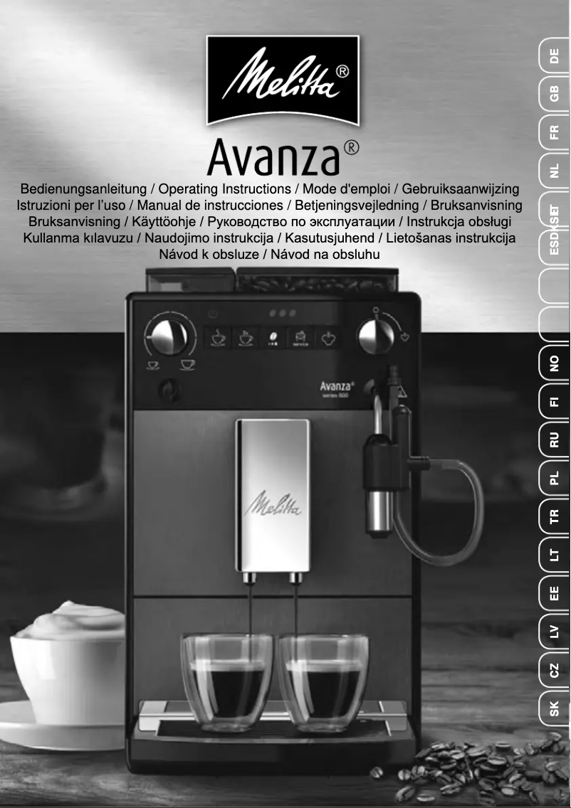 Page 1 de la notice Manuel utilisateur Melitta Avanza series 600