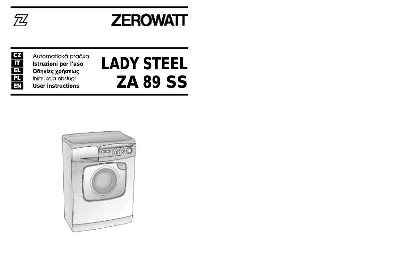 Page 1 de la notice Manuel utilisateur Zerowatt Lady Steel ZA 89 SS