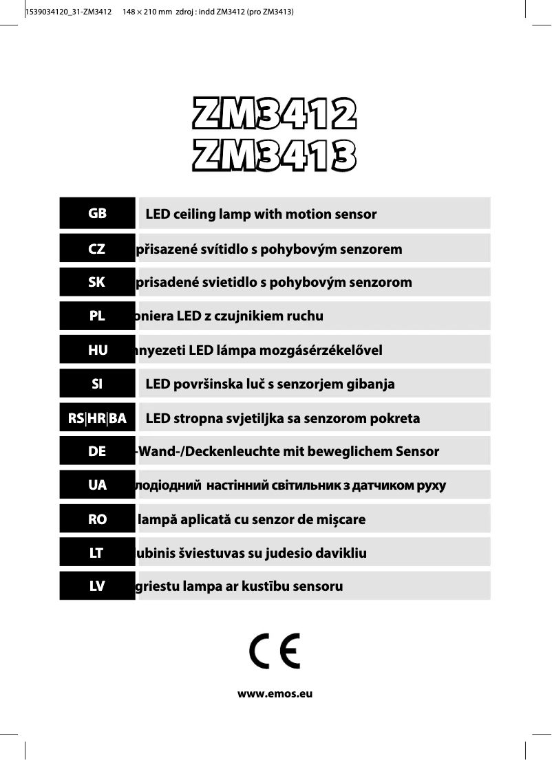 Image de la première page du manuel de l'appareil ZM3412