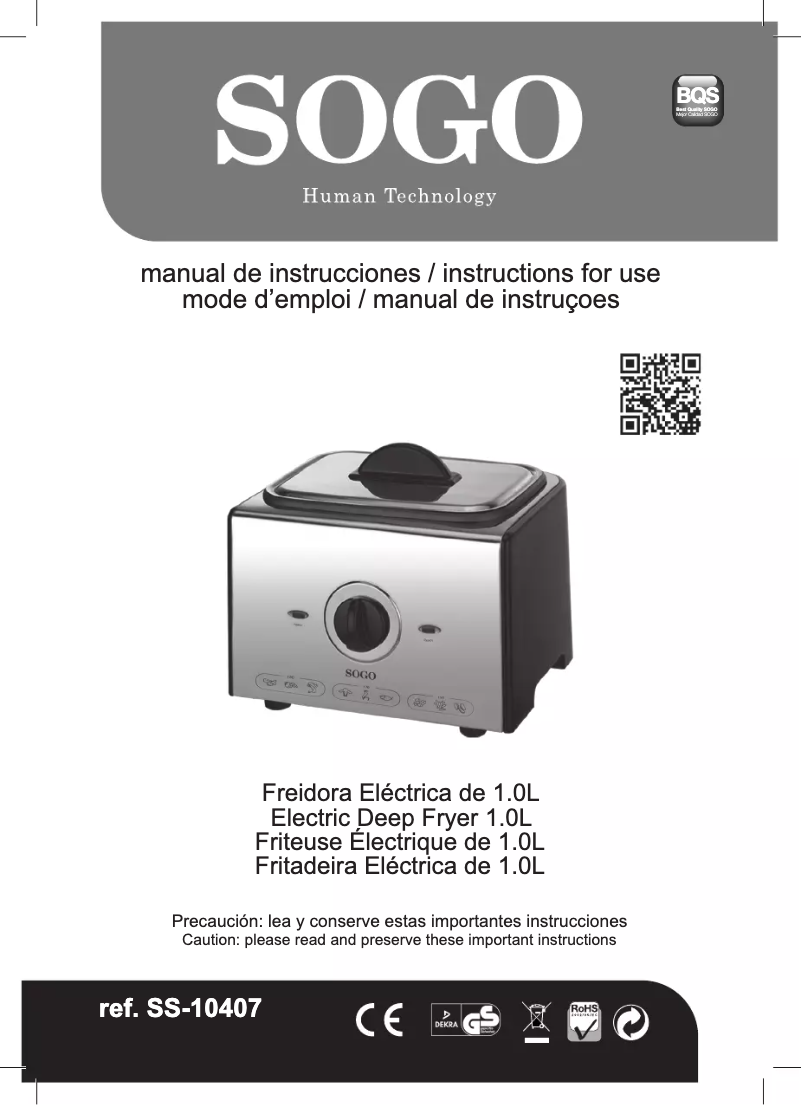 Page 1 de la notice Manuel utilisateur Sogo SS-10407