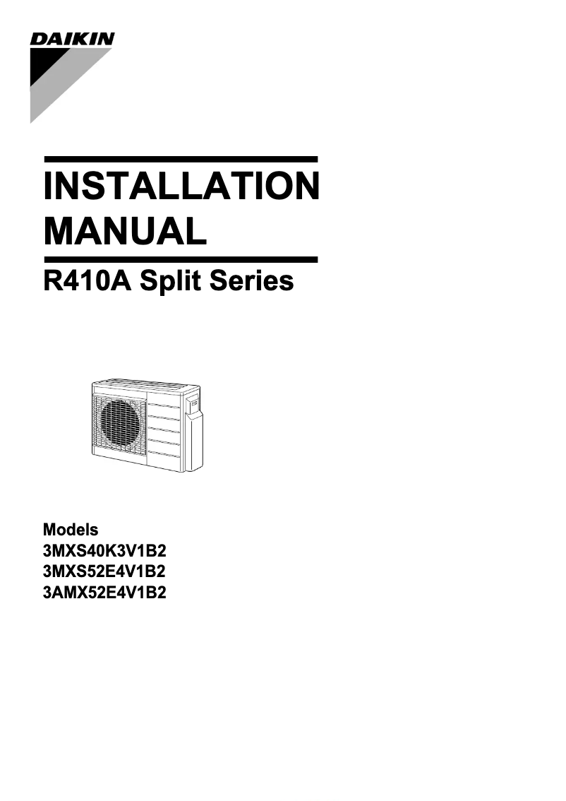 Page 1 de la notice Manuel utilisateur Daikin 3AMX52E3V1B