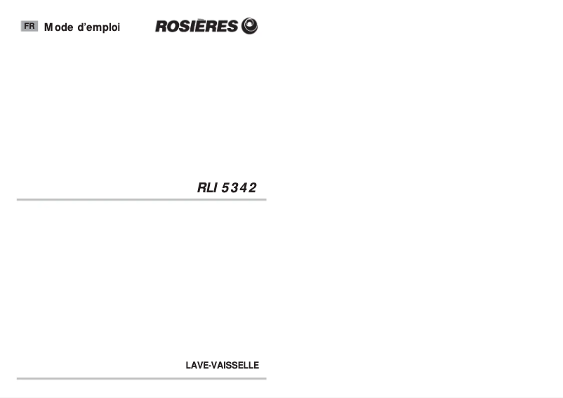 Page 1 de la notice Manuel utilisateur Rosieres RLI 5342 MPN