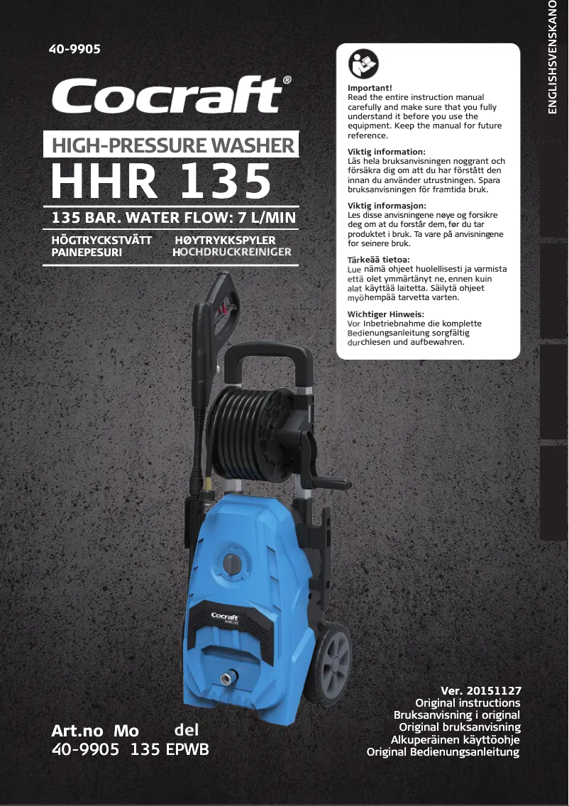 Page n°1 - Manuel utilisateur Cocraft HHR 135