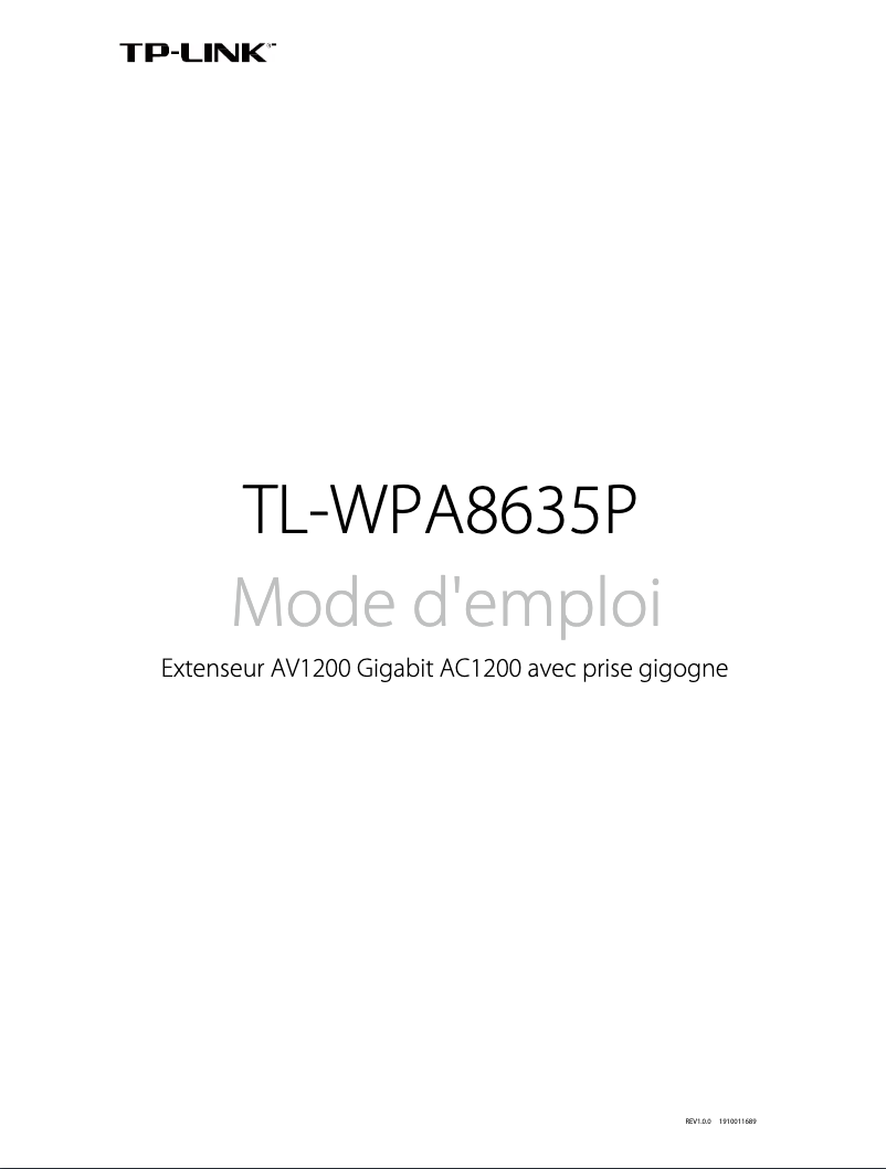 Page 1 de la notice Guide d'installation TP-Link TL-WPA8635P