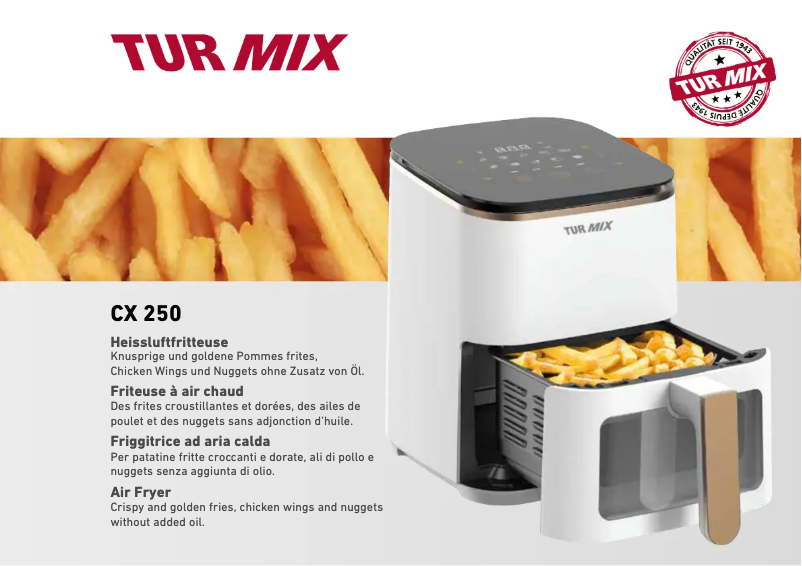 Page n°1 - Manuel utilisateur Turmix CX 250