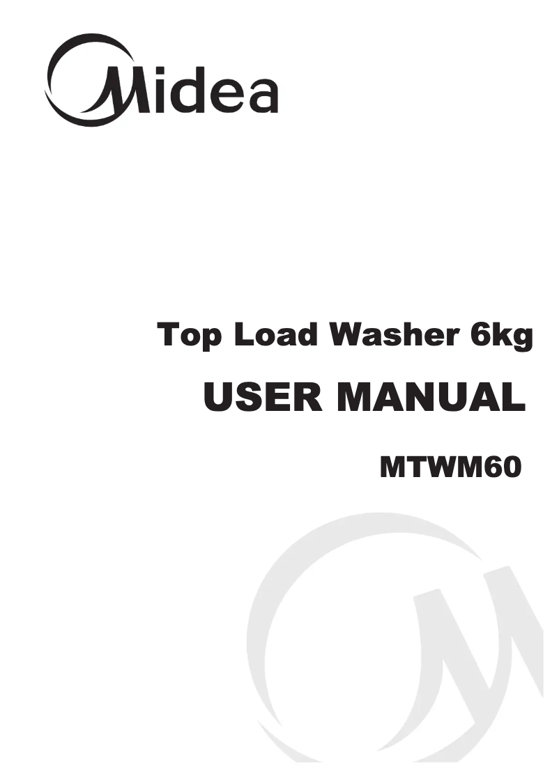 Page n°1 - Manuel utilisateur Midea MTWM60