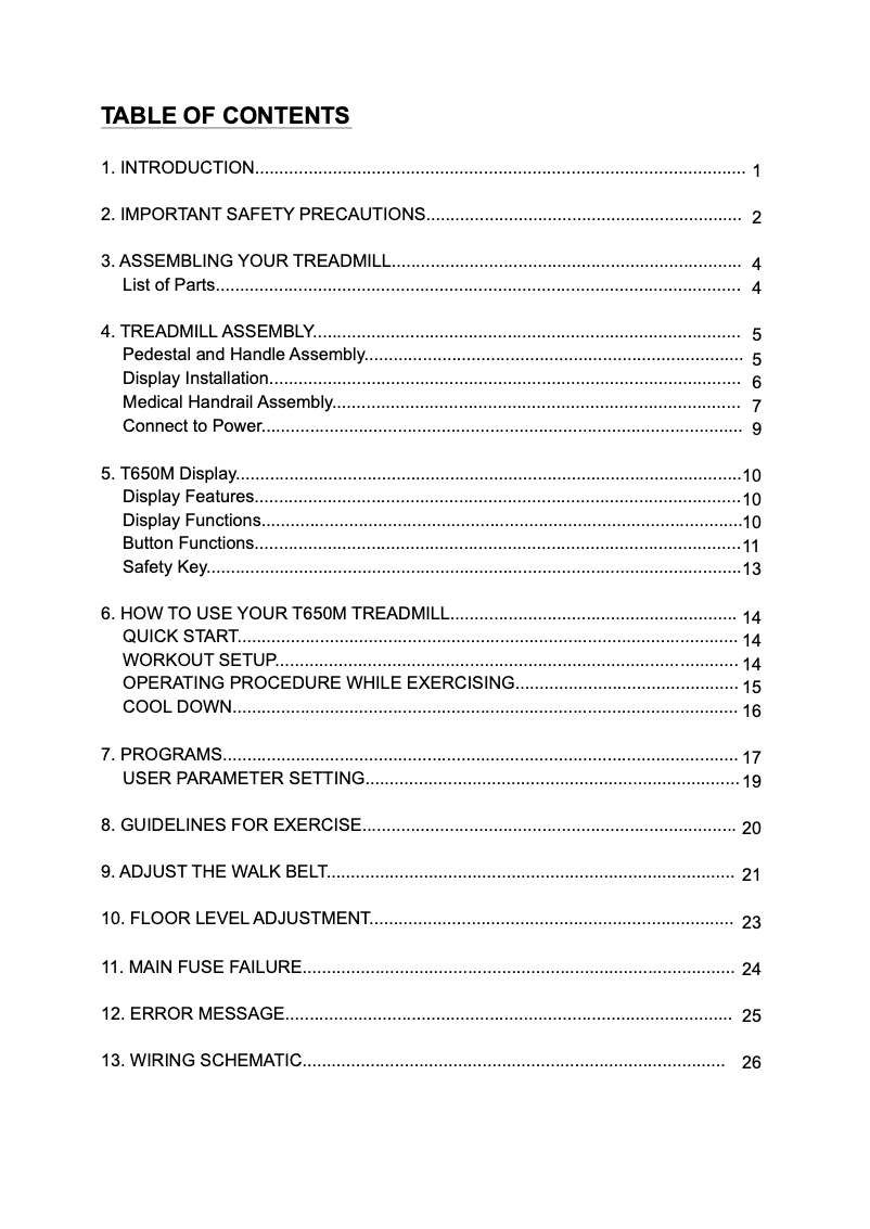 Page 1 de la notice Manuel utilisateur SportsArt T650M