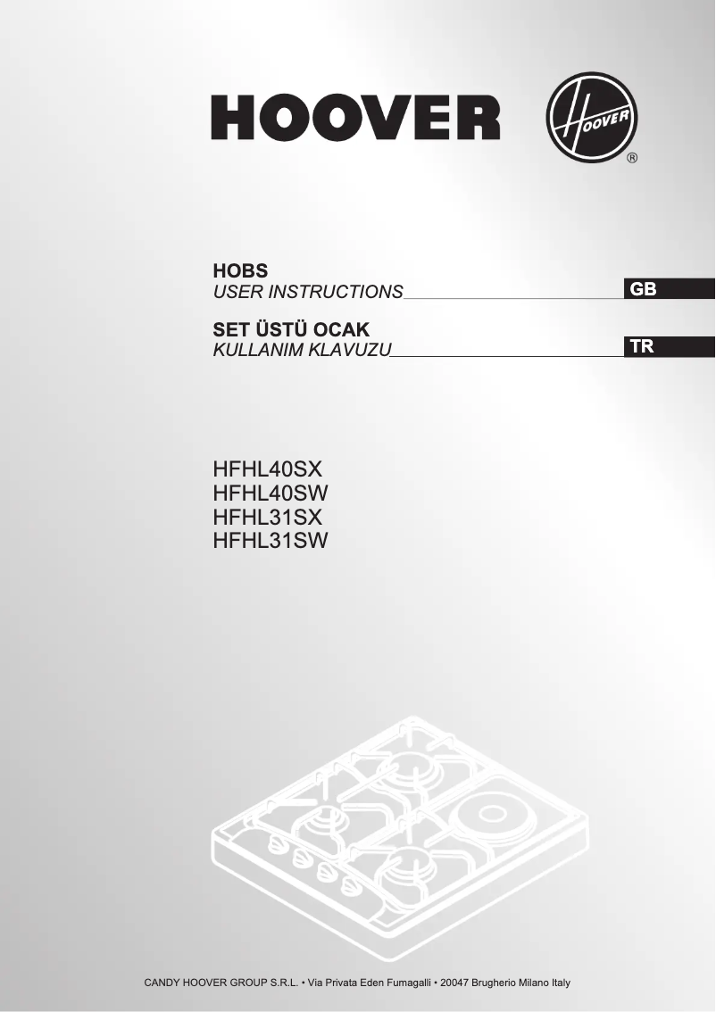 Page n°1 - Manuel utilisateur Hoover HFHL40SW