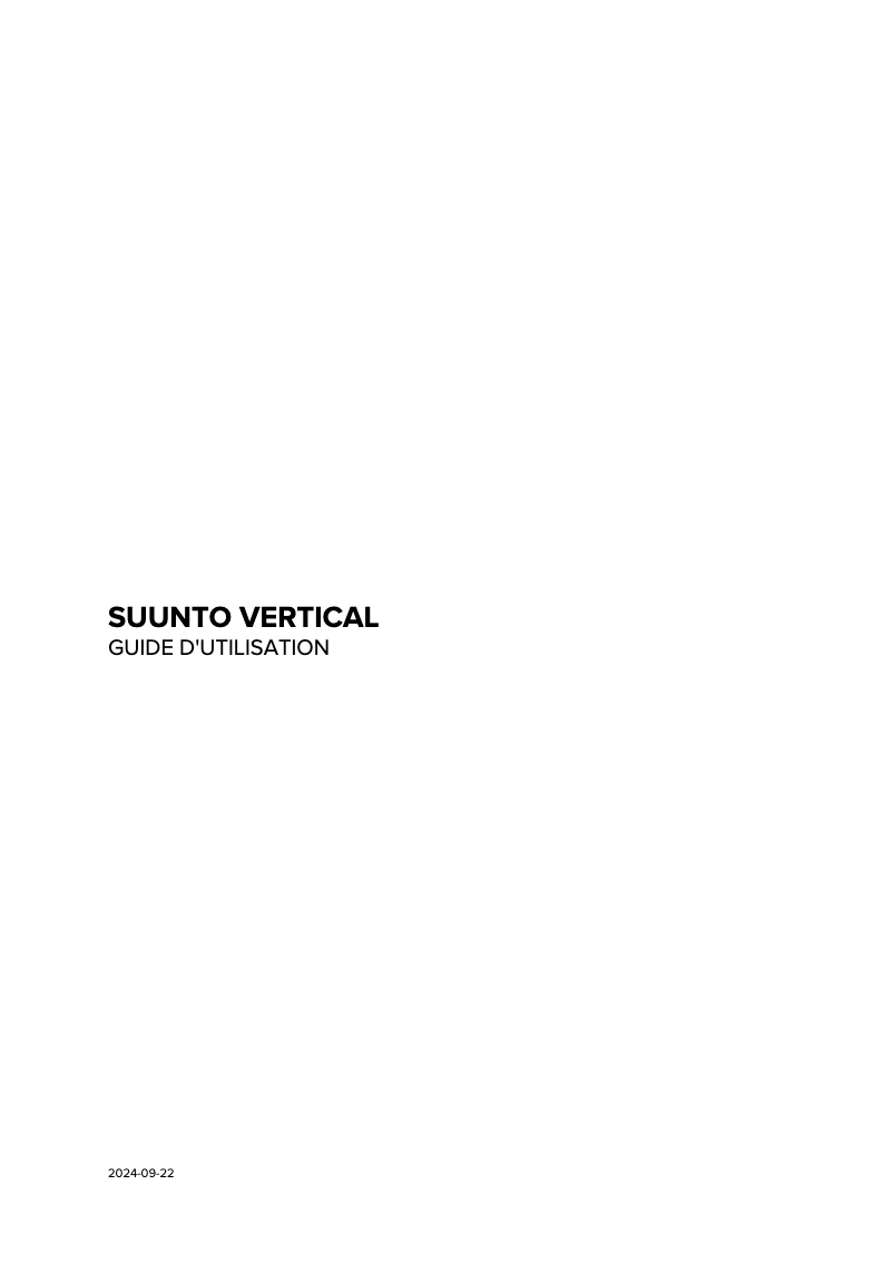 Page n°1 - Manuel utilisateur Suunto Vertical
