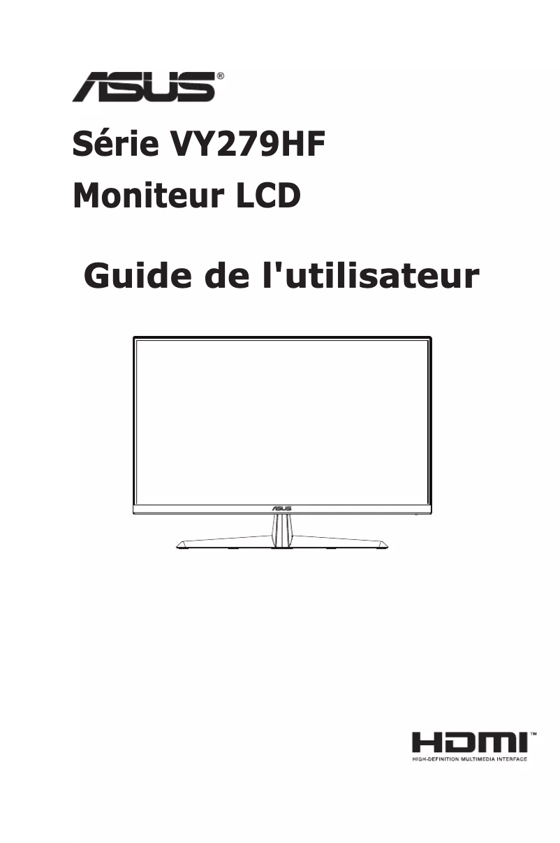 Page 1 de la notice Manuel utilisateur Asus VY279HF
