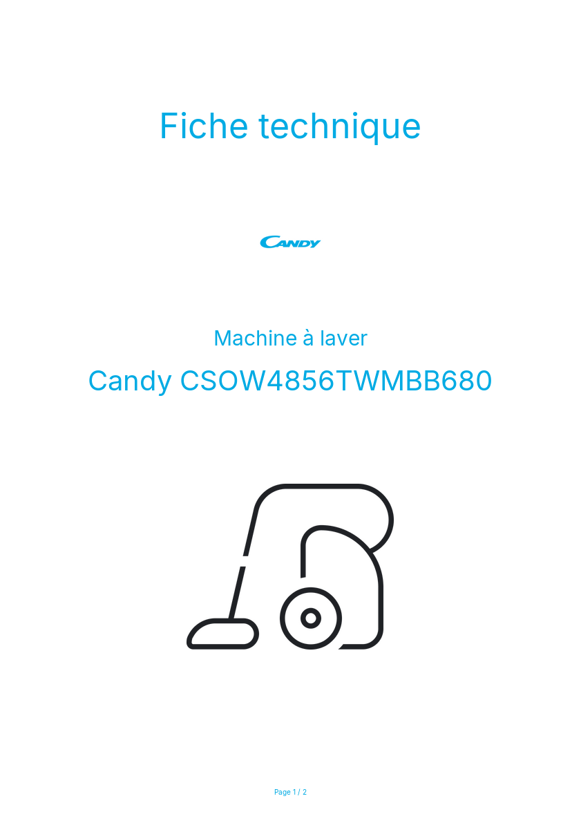 Image de la première page du manuel de l'appareil CSOW4856TWMBB680
