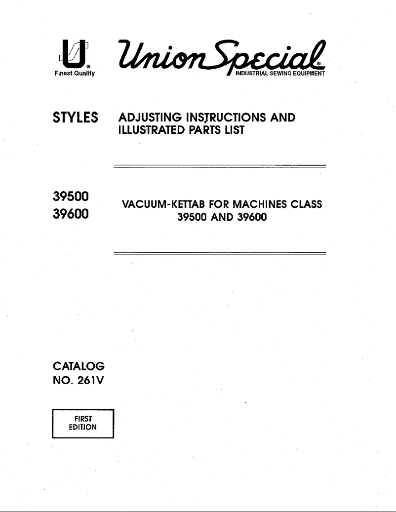 Page 1 de la notice Manuel utilisateur Union Special 39600