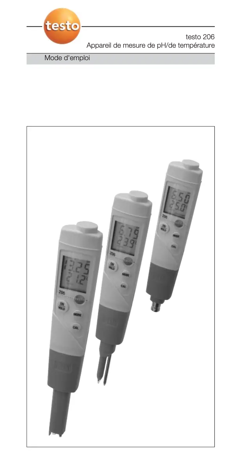 Page 1 de la notice Manuel utilisateur Testo 206