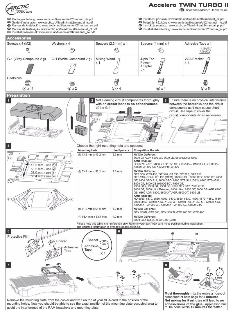 Page 1 of the manual User Manual Arctic Cooling Accelero Twin Turbo II