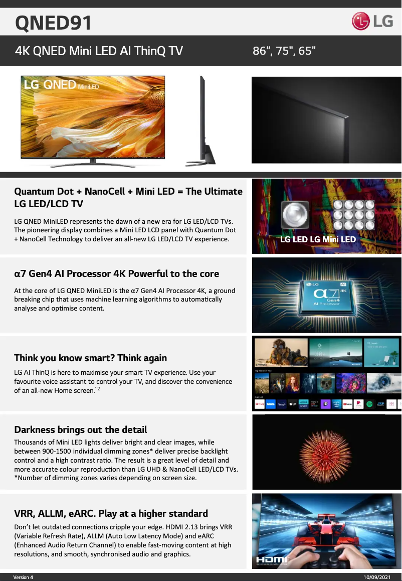 Image de la première page du manuel de l'appareil 86QNED91TPA