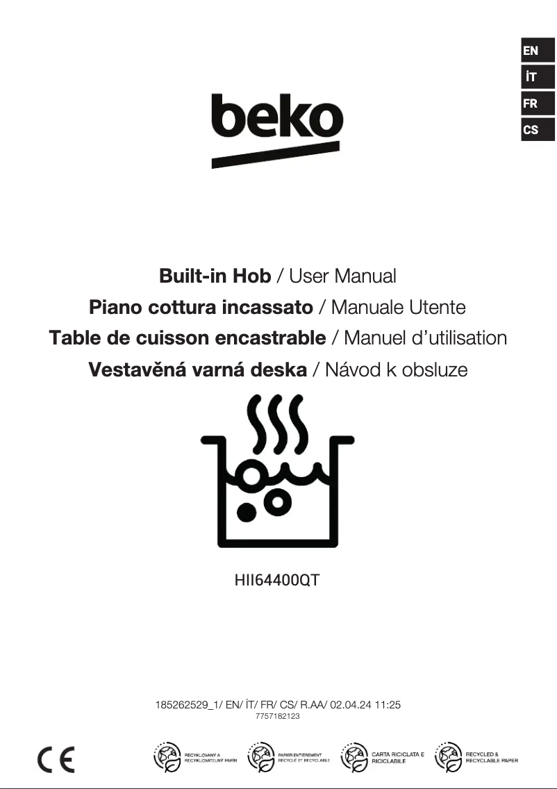 Page 1 de la notice Manuel utilisateur Beko HII64400QT