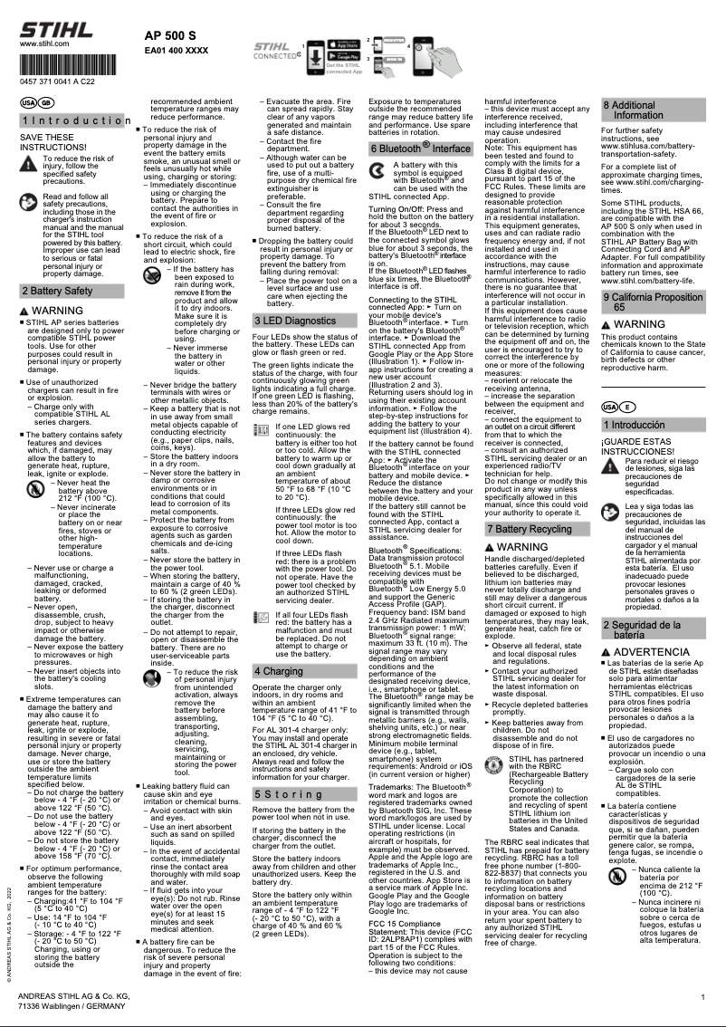 Image de la première page du manuel de l'appareil AP 500 S