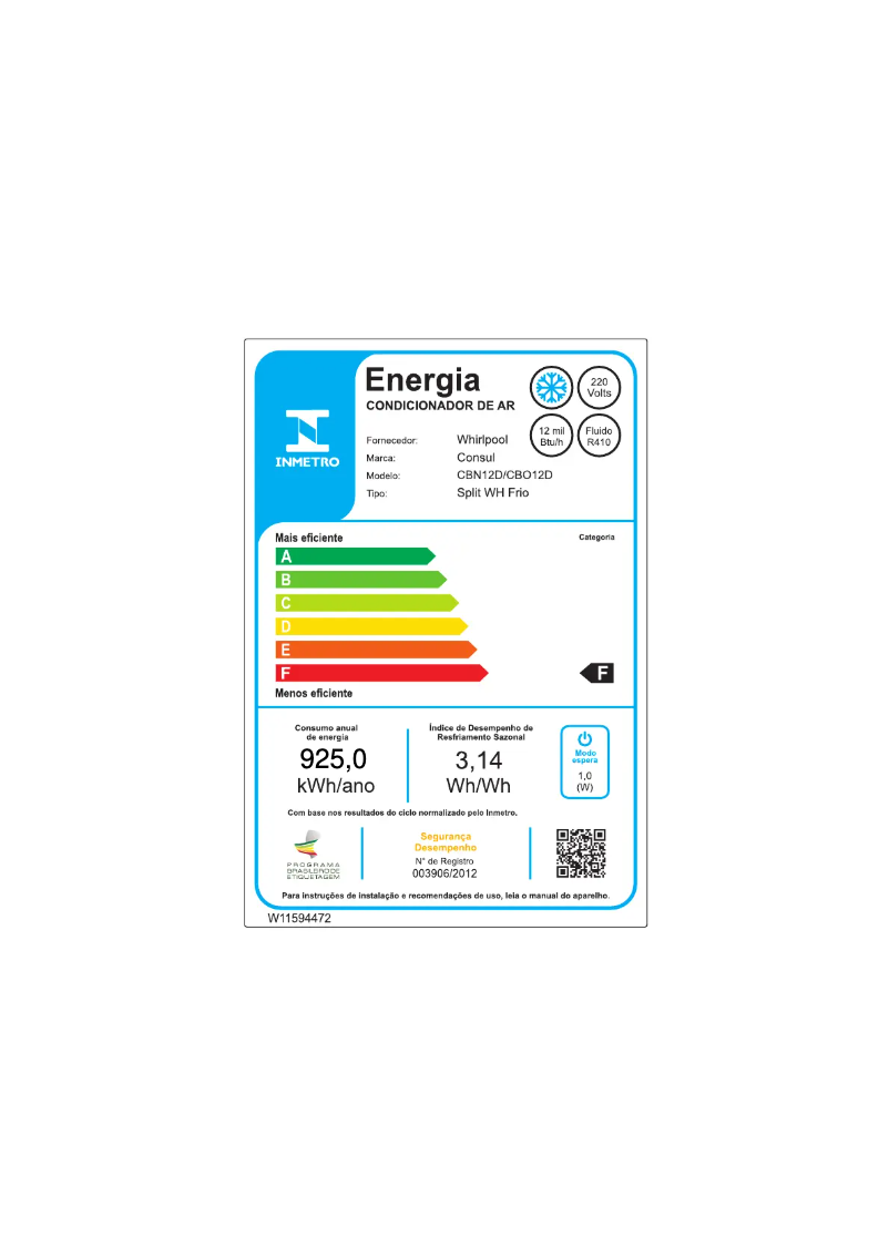 Page 1 de la notice Manuel utilisateur Consul CBN12DBBCJ