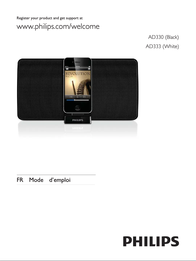 Image de la première page du manuel de l'appareil AD330