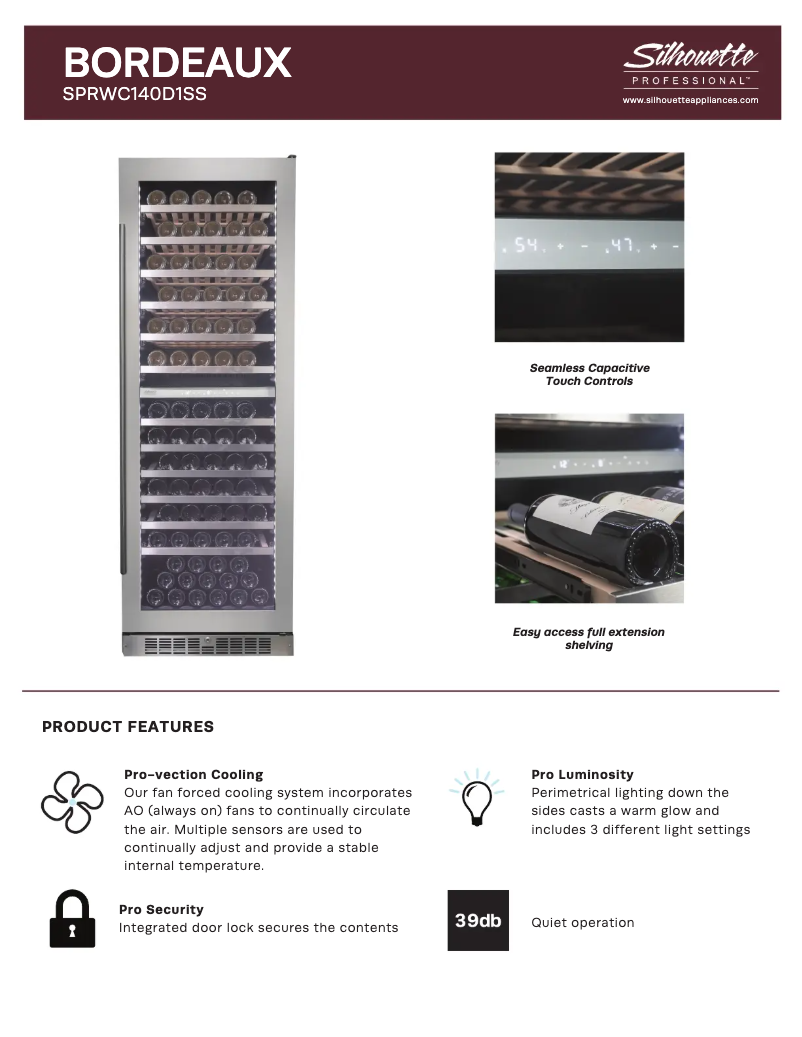 Image de la première page du manuel de l'appareil Silhouette SPRWC140D1SS