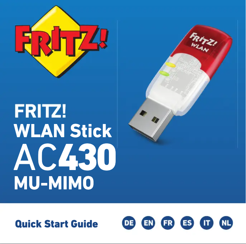 Page 1 de la notice Manuel utilisateur AVM FRITZ!WLAN Stick AC 430 MU-MIMO