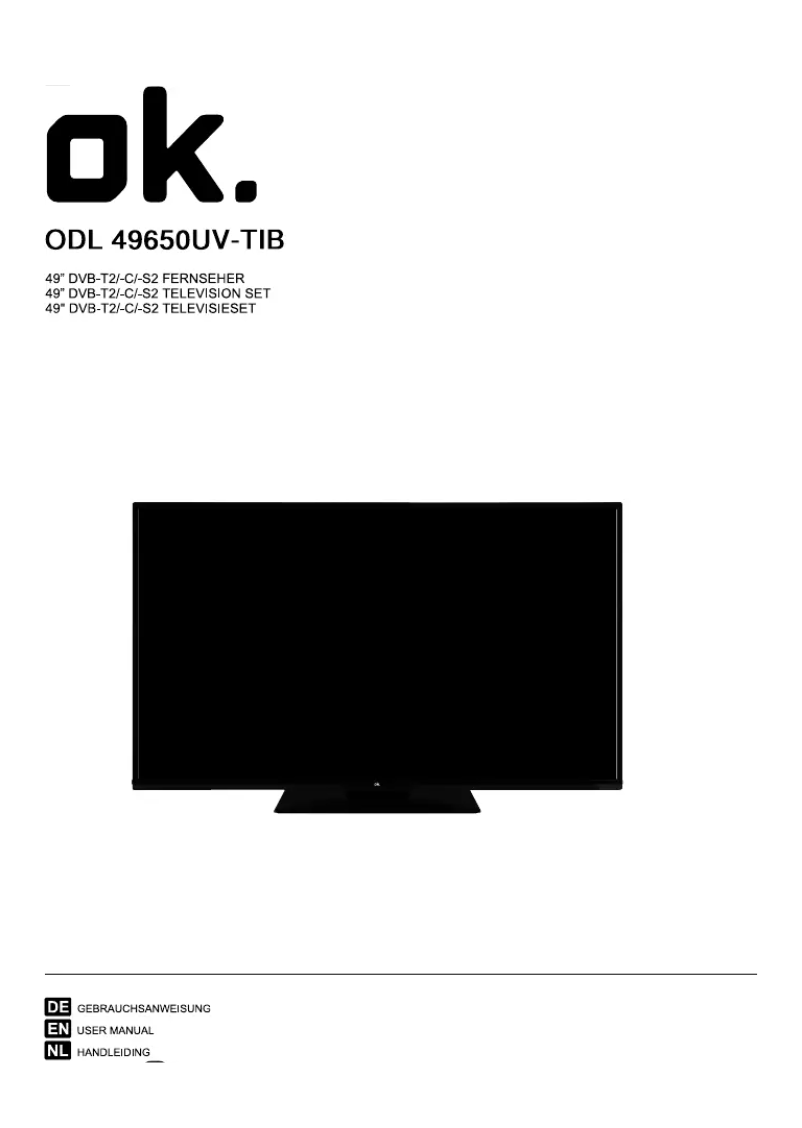 Page n°1 - Manuel utilisateur OK ODL 49650UV-TIB