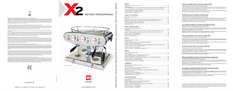 Page 1 de la notice Manuel utilisateur Francis Francis X2