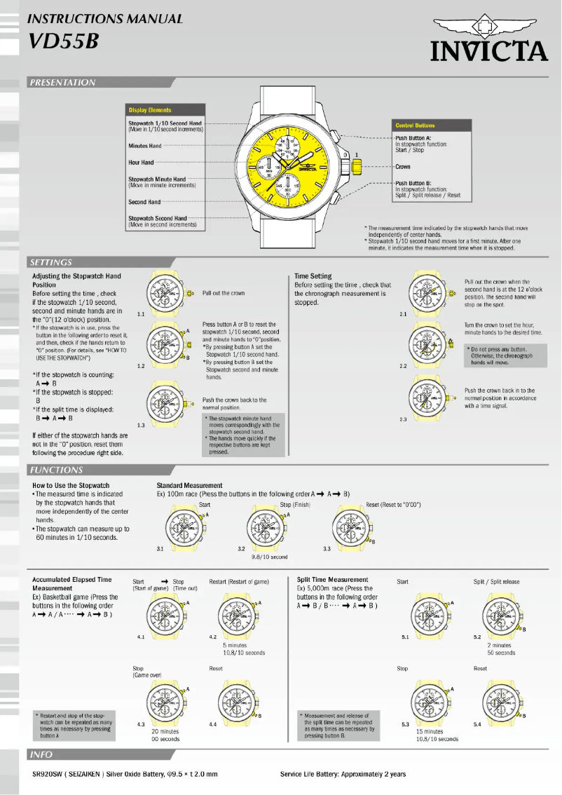Page 1 de la notice Manuel utilisateur Invicta DC Comics 29062