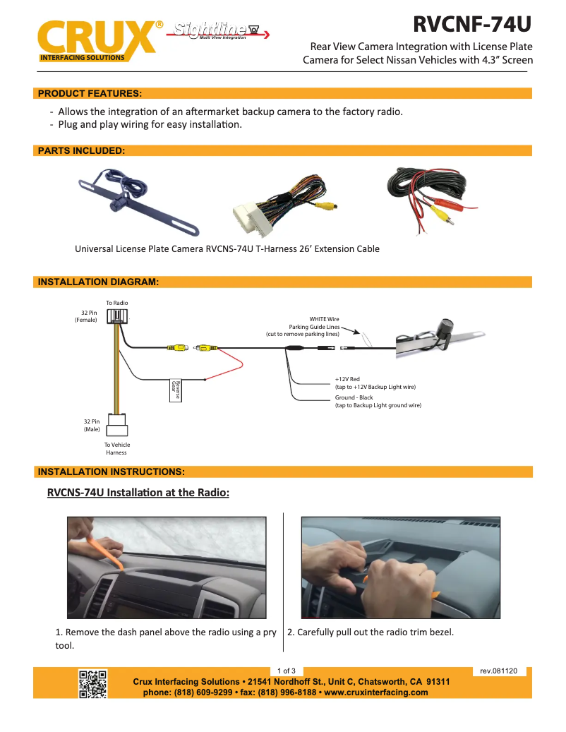 Page 1 de la notice Manuel utilisateur CRUX RVCNS-74U