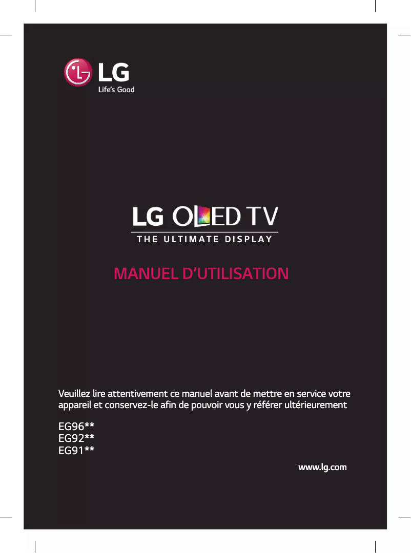 Page 1 de la notice Manuel utilisateur LG 65EF950T