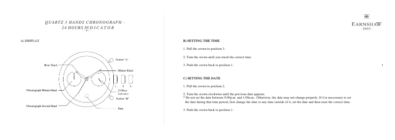 Page n°1 - Manuel utilisateur Earnshaw Longitude ES-8058-03