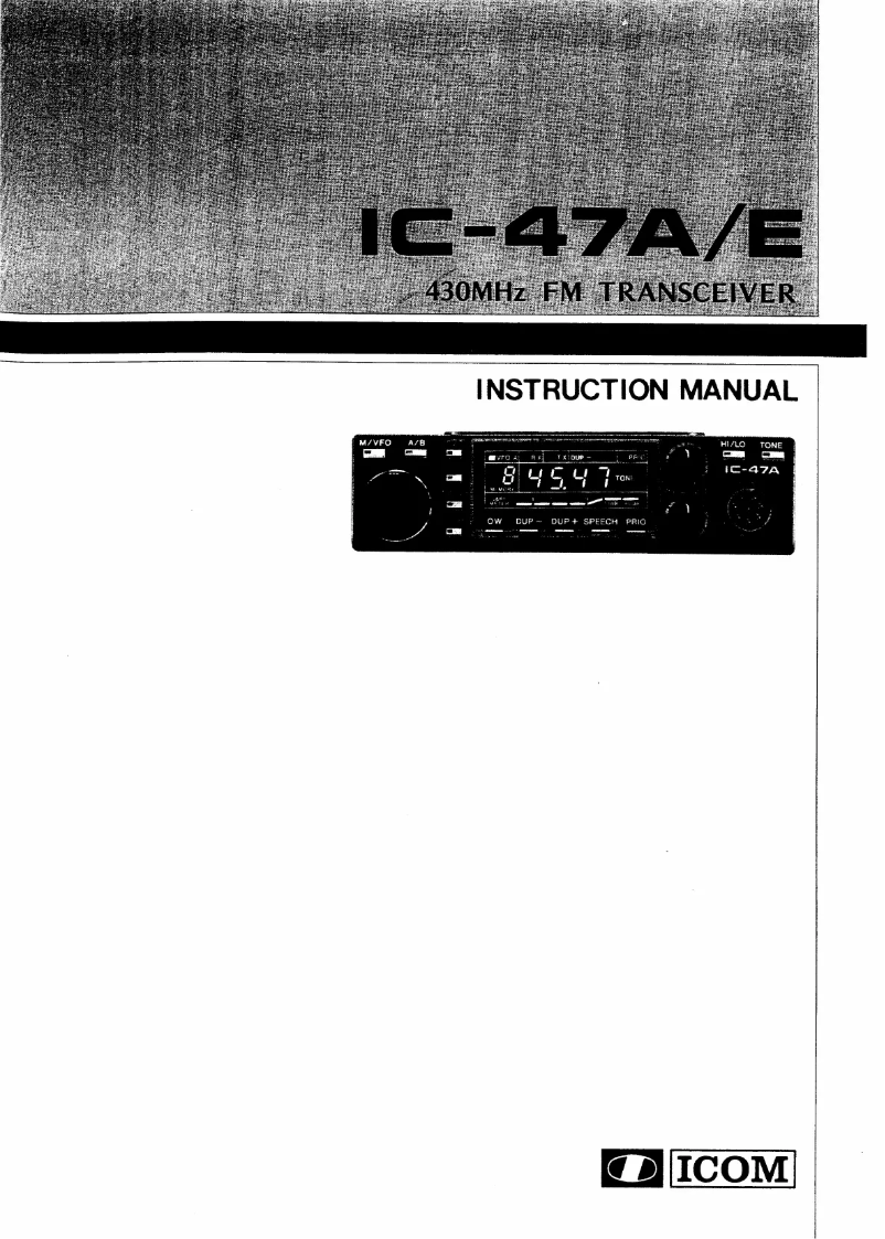 Page n°1 - Manuel utilisateur ICOM IC-47A