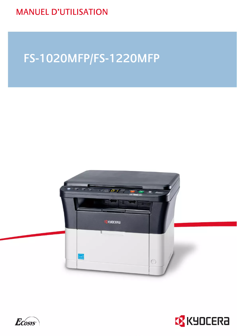 Page 1 de la notice Manuel utilisateur Kyocera FS 1020MFP