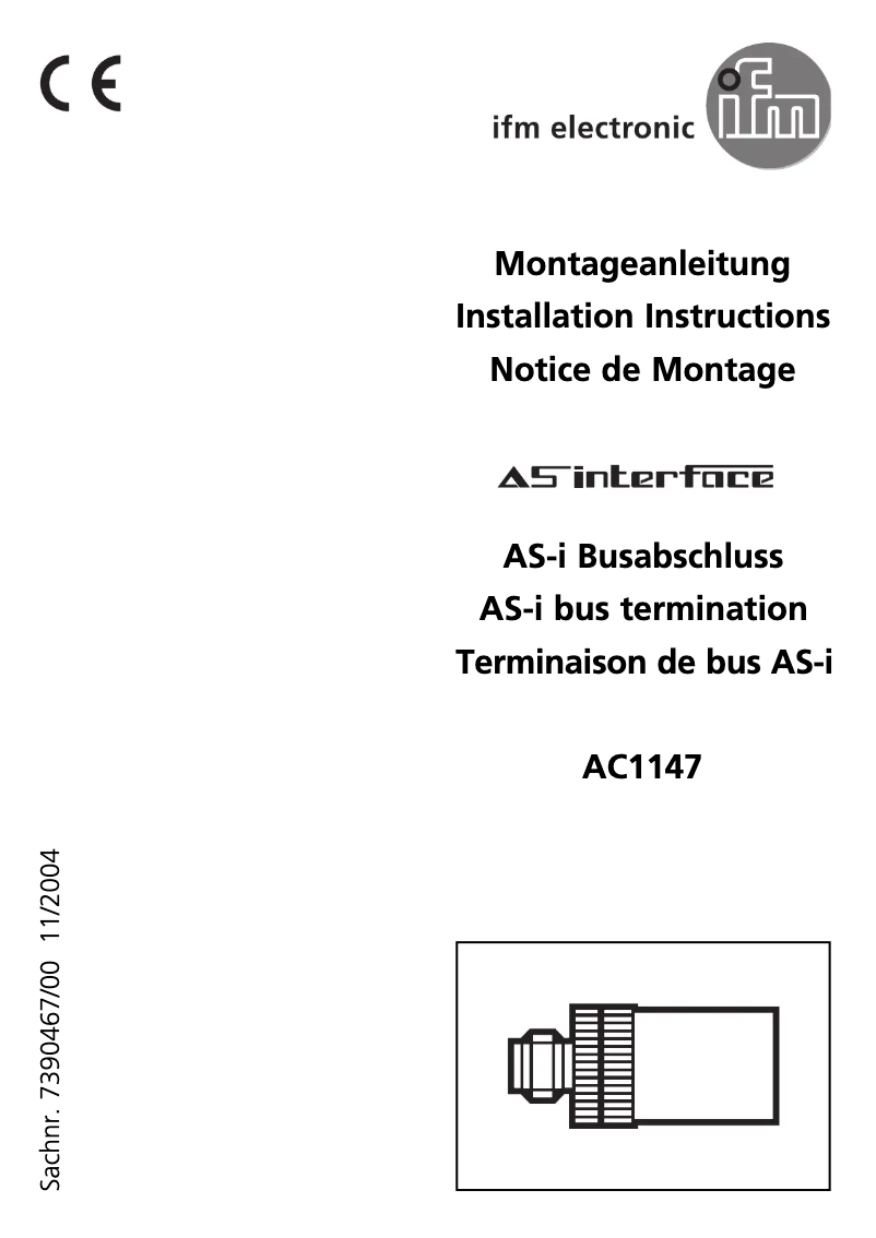 Page 1 de la notice Manuel utilisateur IFM AC1147