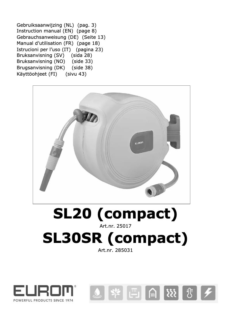 Image de la première page du manuel de l'appareil SL20 Compact