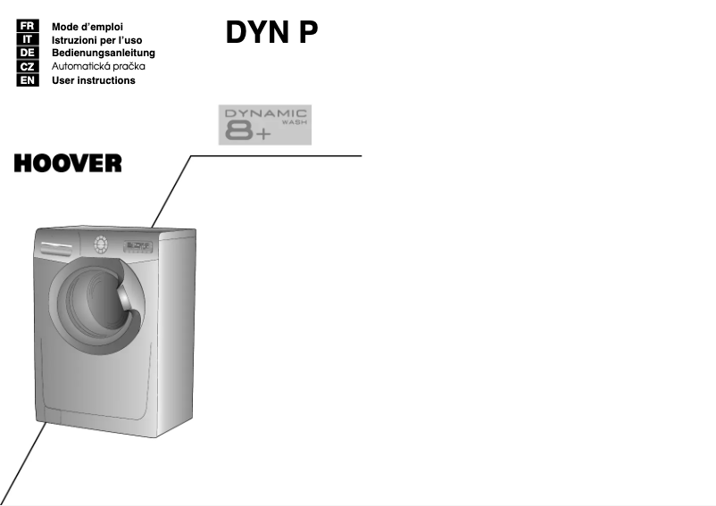 Page n°1 - Manuel utilisateur Hoover DYN 8146PB/L-S