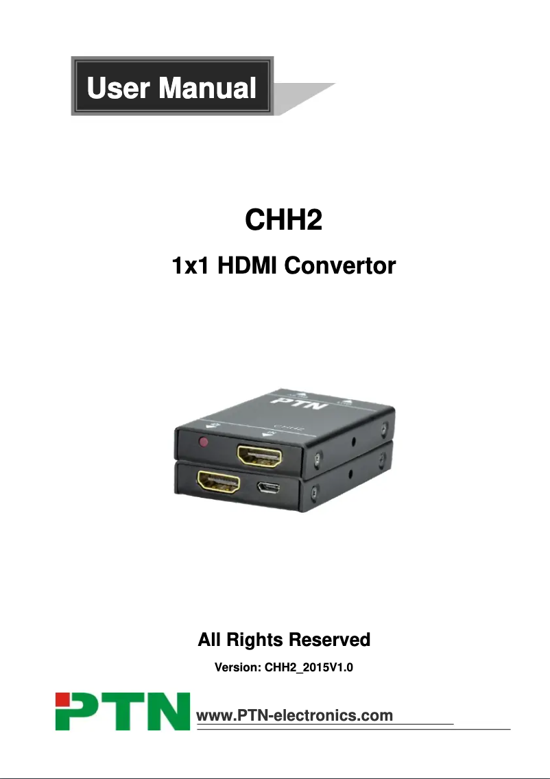 Page 1 de la notice Manuel utilisateur PTN-electronics CHH2