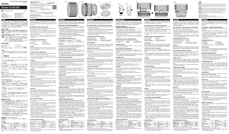 Page 1 de la notice Manuel utilisateur Sigma 50mm F2 DG DN