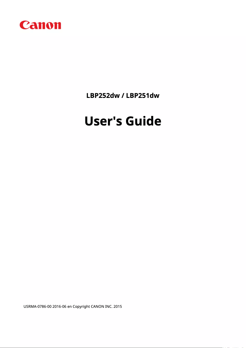 Page 1 de la notice Manuel utilisateur Canon i-SENSYS LBP251dw