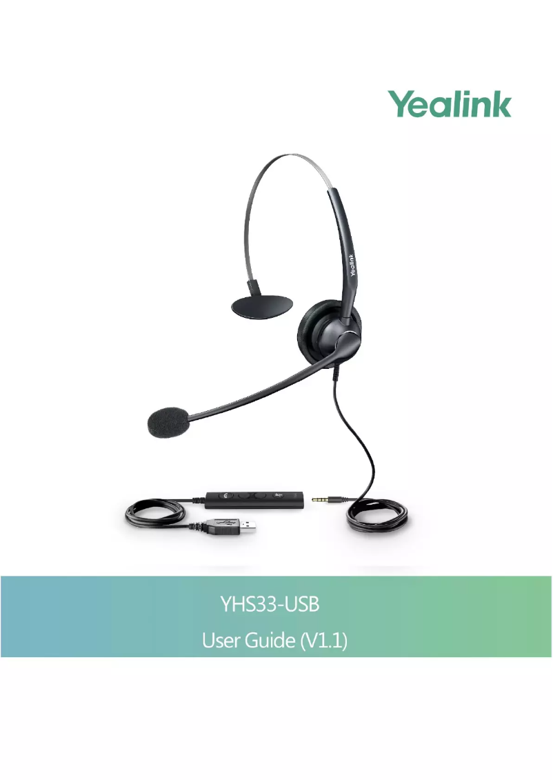 Page n°1 - Manuel utilisateur Yealink YHS33-USB