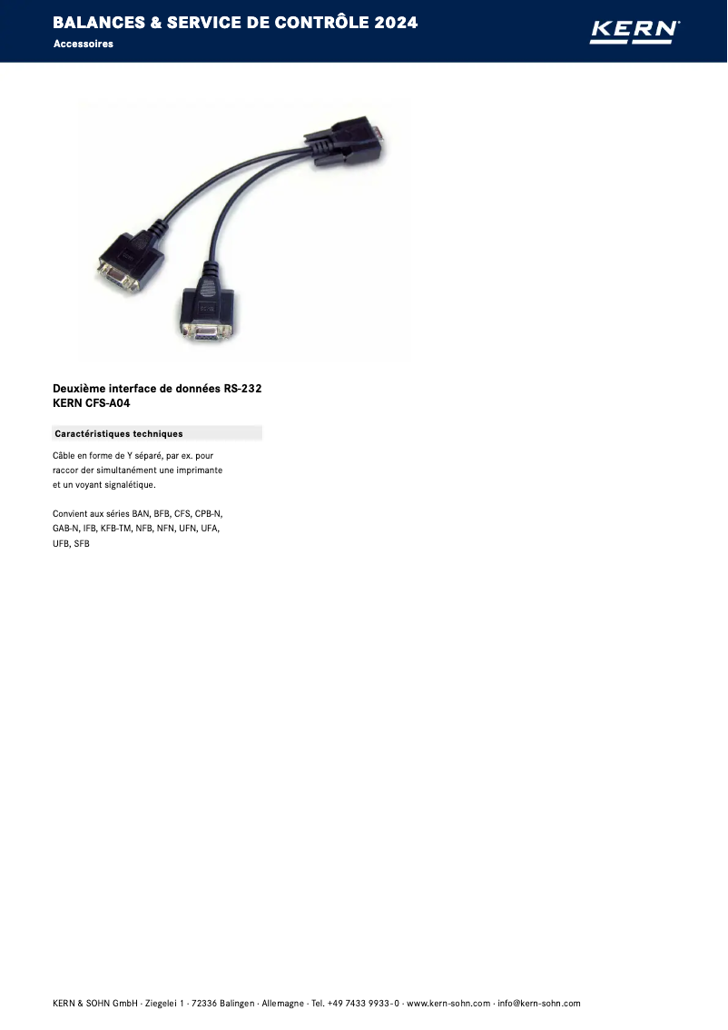 Page 1 de la notice Brochure Kern CFS-A04