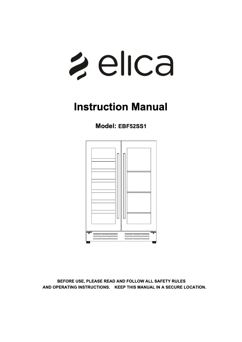 Image de la première page du manuel de l'appareil EBF52SS1