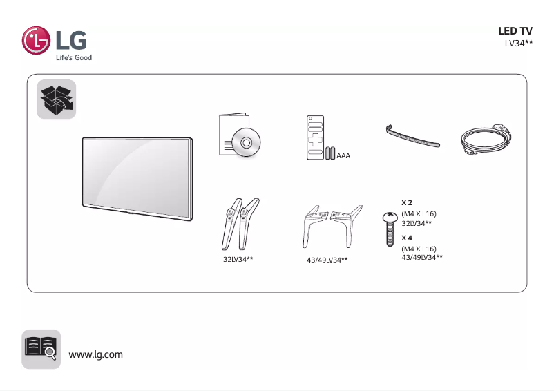 Image de la première page du manuel de l'appareil 49LV340C