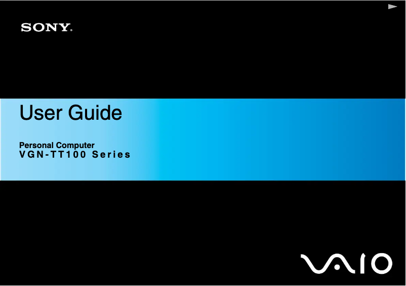 Page n°1 - Manuel utilisateur Sony Vaio VGN-TT150N