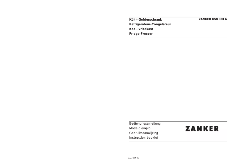 Page n°1 - Manuel utilisateur Zanker KSU 330 a