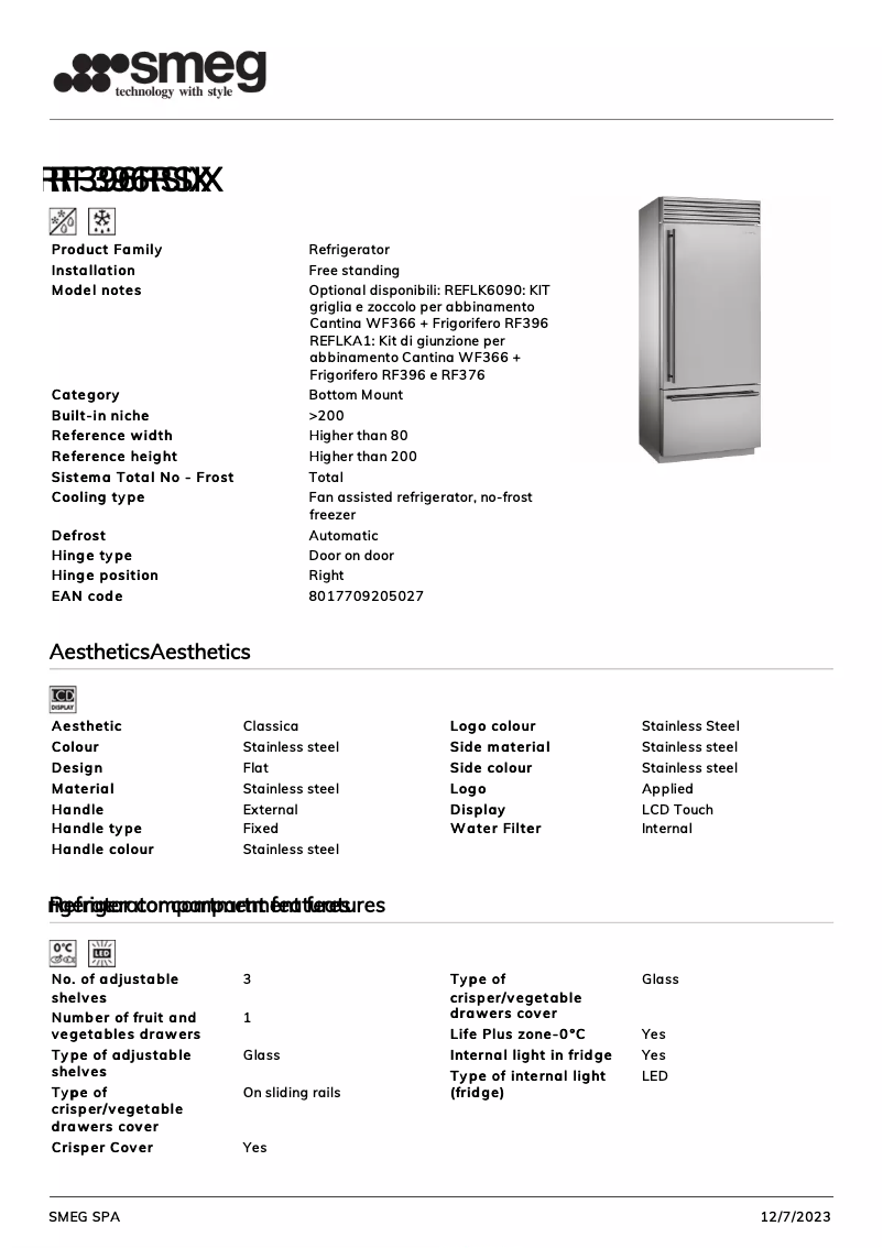 Image de la première page du manuel de l'appareil RF396RSIX