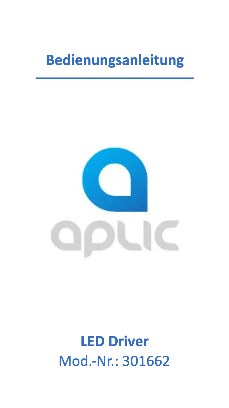 Page n°1 - Manuel utilisateur Aplic 301662