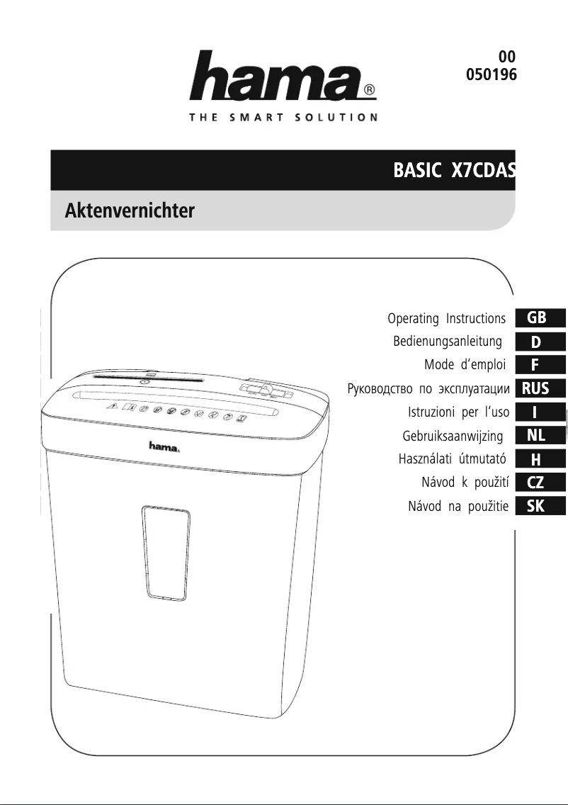 Image de la première page du manuel de l'appareil Basic X7CDA